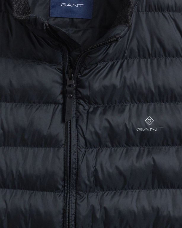 Gant Mixed Media Light Padded Men's Down Jackets Black | kwx7GUN2EoN