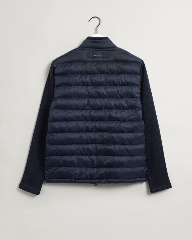 Gant Mixed Media Light Padded Men's Down Jackets Blue | laUvuyllpdu