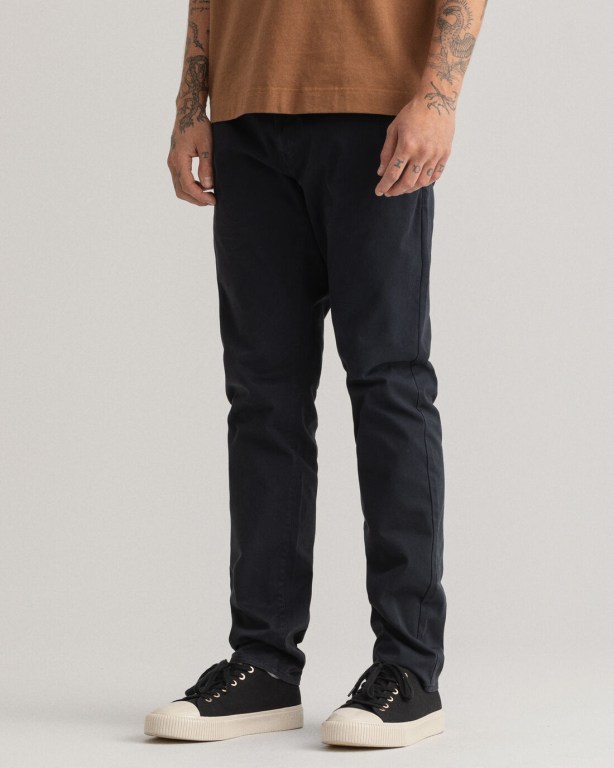 Gant Molsey Extra Slim Fit Brushed Chinos Men's Pants Black | PYIcQ9qhCKj