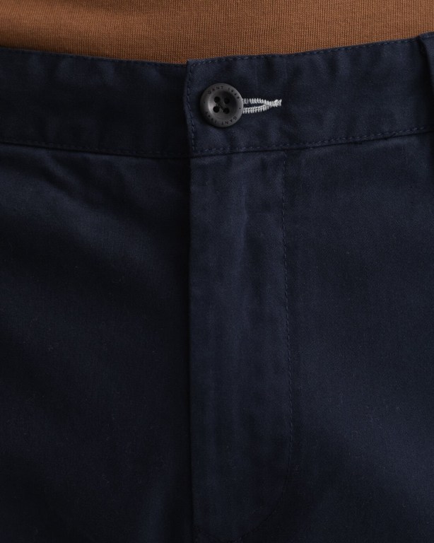 Gant Molsey Extra Slim Fit Brushed Chinos Men's Pants Dark Blue | uqlr5gSCkGd