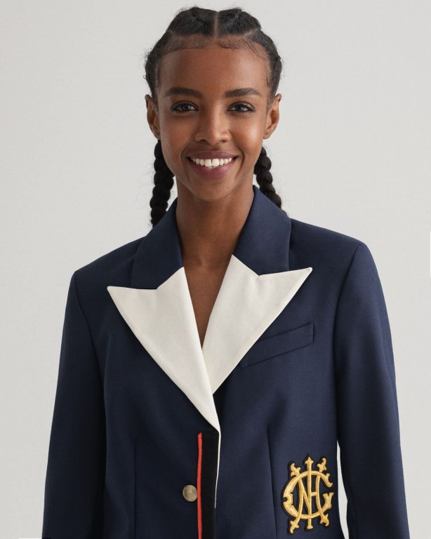 Gant Monogram Shaped Club Women's Blazers Blue | 53yPqrkXdPk