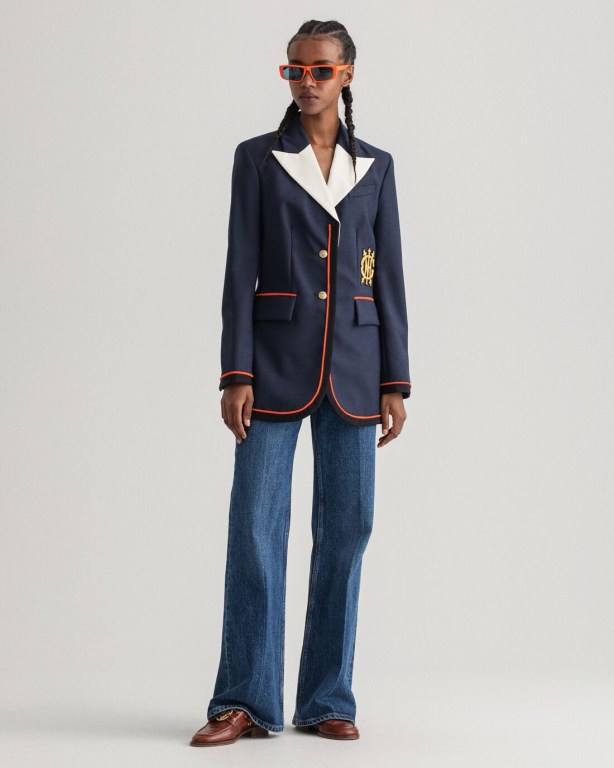 Gant Monogram Shaped Club Women's Blazers Blue | 53yPqrkXdPk