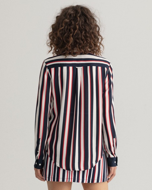 Gant Multi Stripe Women's Shirts Blue | cHDaJpbulpV