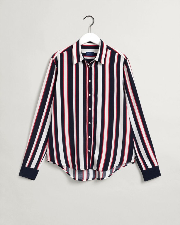 Gant Multi Stripe Women's Shirts Blue | cHDaJpbulpV