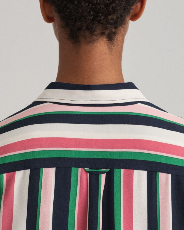 Gant Multi Stripe Women's Shirts Green | kBWKPQSM9DE