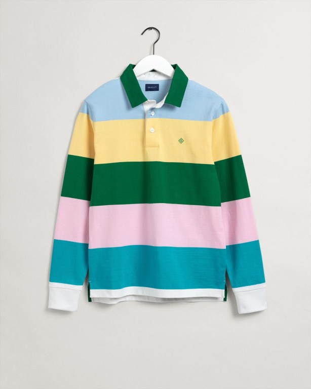 Gant Multicolor Heavy Men's Rugby Shirts Multicolor | eUeCNW9O6BZ