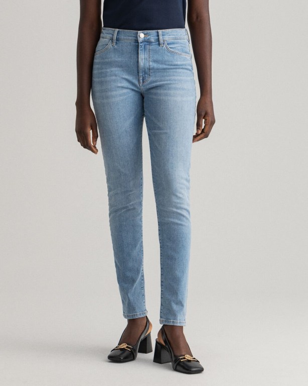 Gant Nella Skinny Indigo Travel Women's Jeans Light Blue | LugNhqux5ab