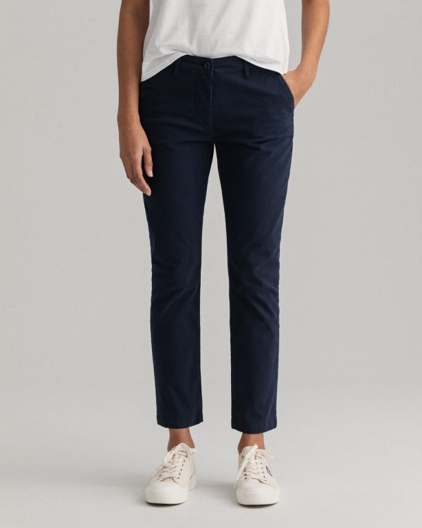 Gant Nyomi Skinny Sunfaded Chinos Women's Pants Blue | Ev2bRuHd4Lm