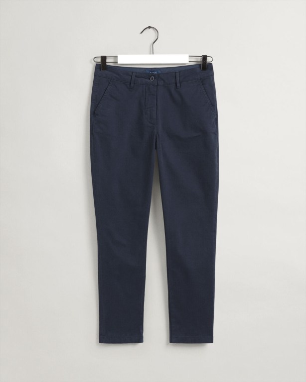 Gant Nyomi Skinny Sunfaded Chinos Women's Pants Blue | Ev2bRuHd4Lm