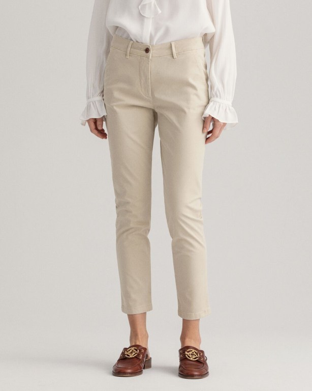 Gant Nyomi Skinny Sunfaded Chinos Women's Pants Beige | ufYZAVyXDoh