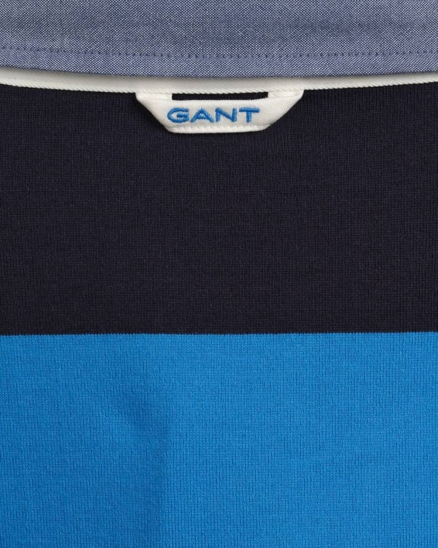 Gant Original Barstripe Heavy Men's Rugby Shirts Blue | HN9ypzXqfz2