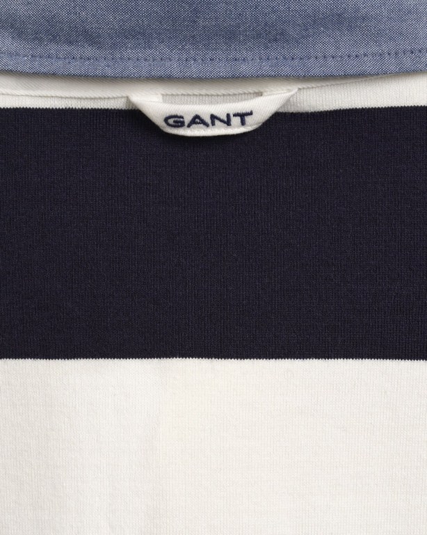 Gant Original Barstripe Heavy Men's Rugby Shirts White | VbJ6a69XOEd