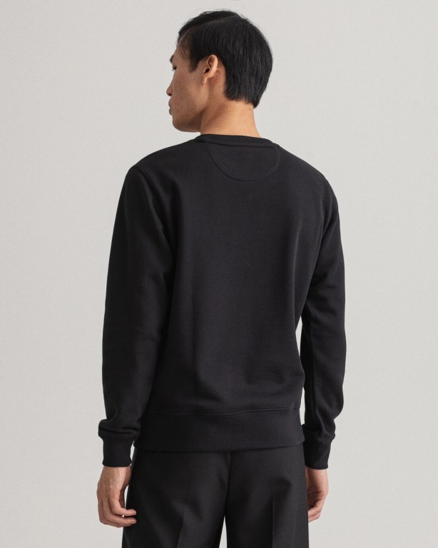 Gant Original Crew Neck Sweater Men's Sweatshirts Black | oiWpuwJsjPw