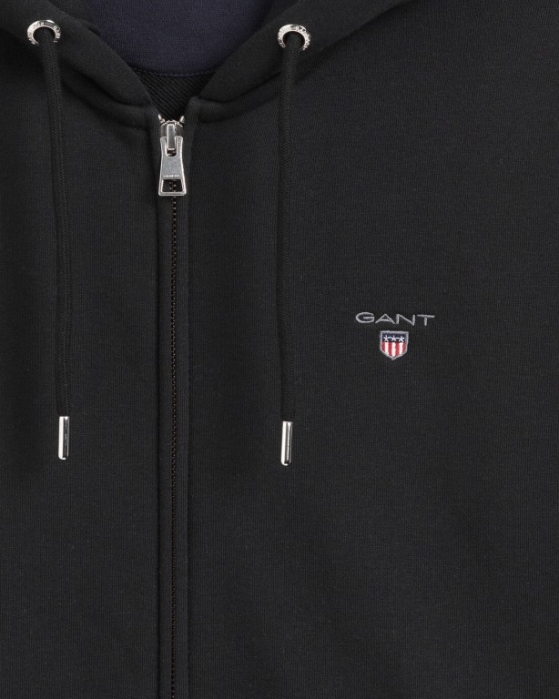 Gant Original Full-Zip Men's Hoodies Black | qFrkrgkrnKE