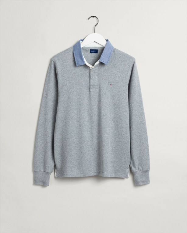 Gant Original Heavy Men's Rugby Shirts Grey | 0tNJwklBYsa