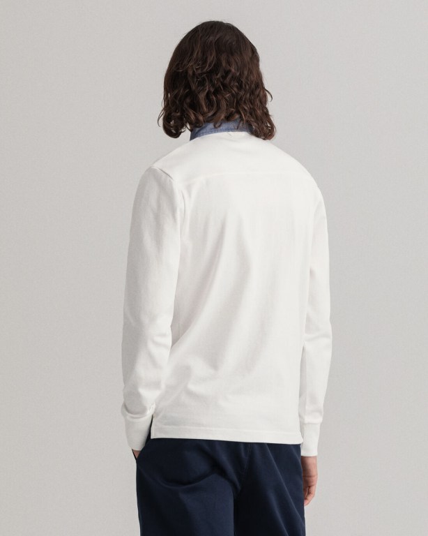 Gant Original Heavy Men's Rugby Shirts White | hKWLUjQBUFv