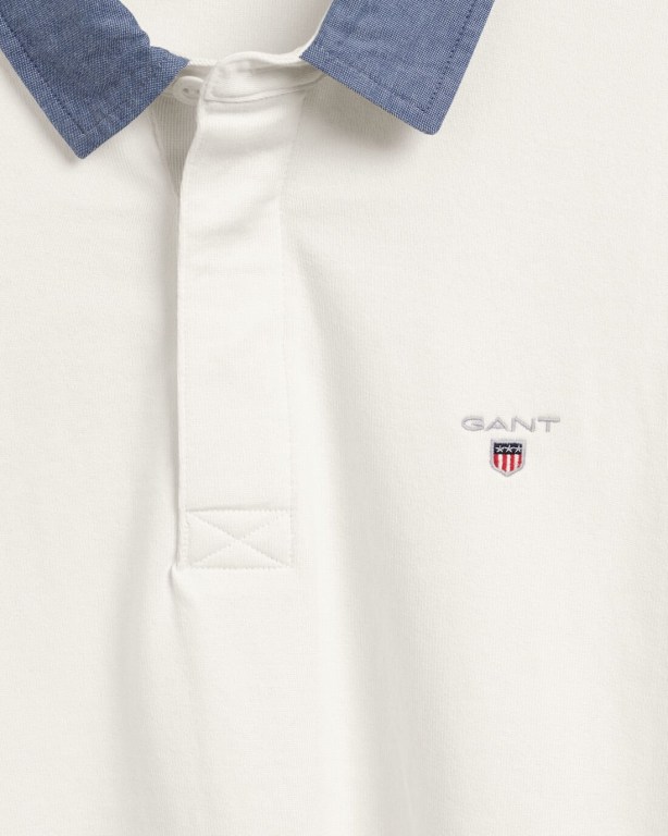 Gant Original Heavy Men's Rugby Shirts White | hKWLUjQBUFv