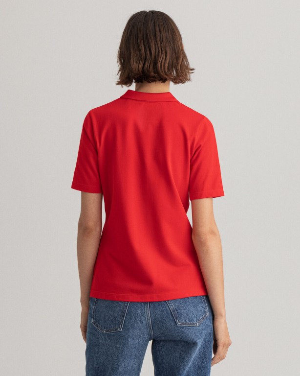 Gant Original Long-Short Sleeve Piqué Women's Polos Light Red | HF1g5qeIx99