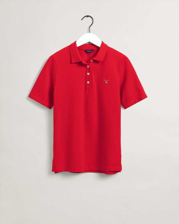 Gant Original Long-Short Sleeve Piqué Women's Polos Light Red | HF1g5qeIx99