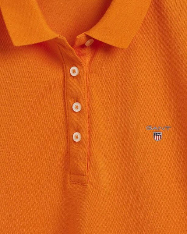 Gant Original Long-Short Sleeve Piqué Women's Polos Orange | SJwJUWBkGhk