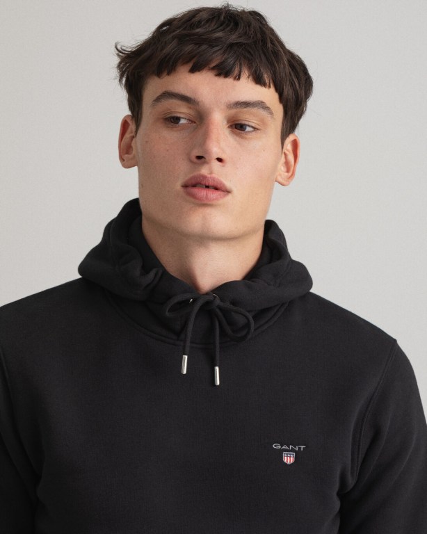 Gant Original Men's Hoodies Black | DycliNBQ3n0