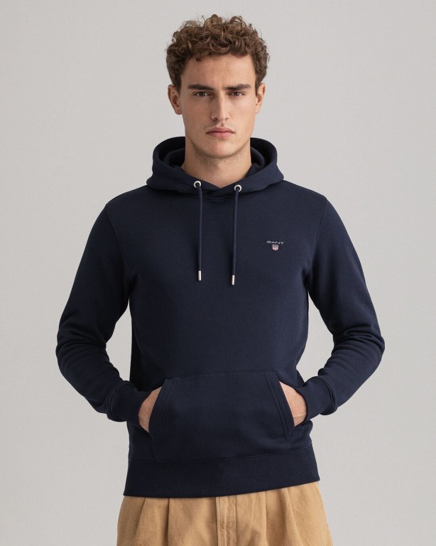 Gant Original Men's Hoodies Blue | h72USssGGaJ