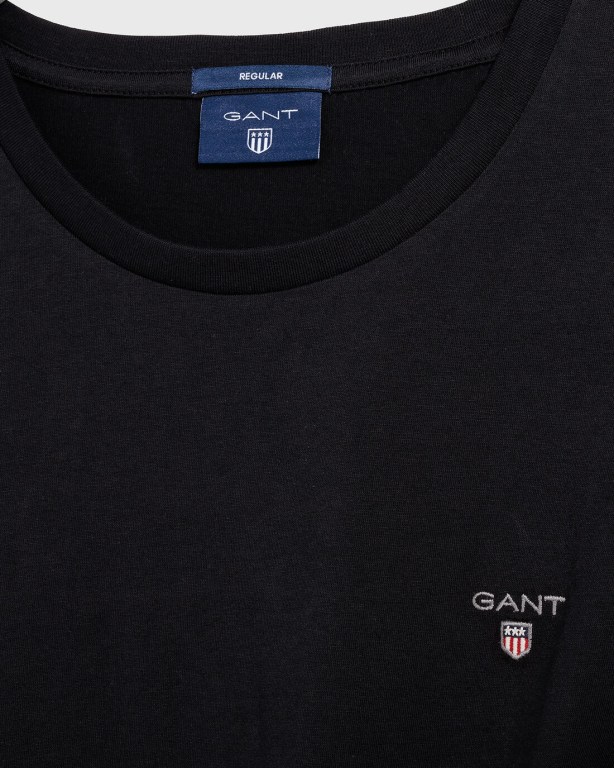 Gant Original Men's T-shirts Black | HX1gXYQLM26