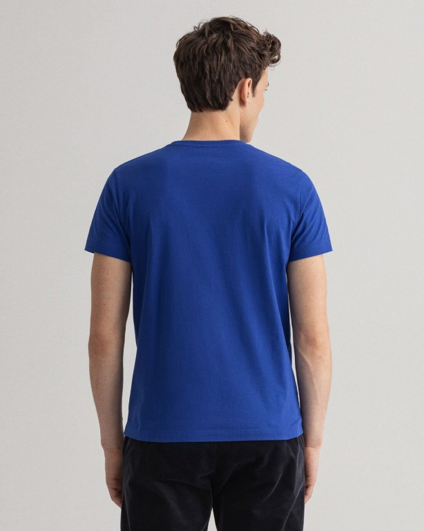 Gant Original Men's T-shirts Blue | UbRB7ydAcBy