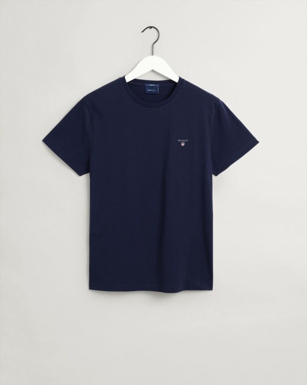 Gant Original Men's T-shirts Blue | bXZMKsUvQFK