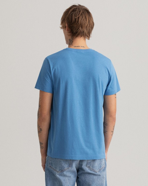 Gant Original Men's T-shirts Blue | zJ3ryjSXFm8