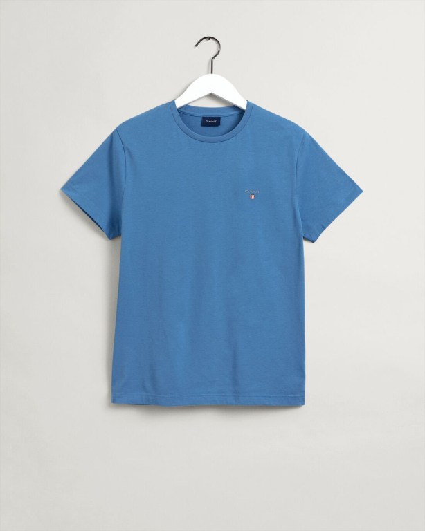 Gant Original Men's T-shirts Blue | zJ3ryjSXFm8