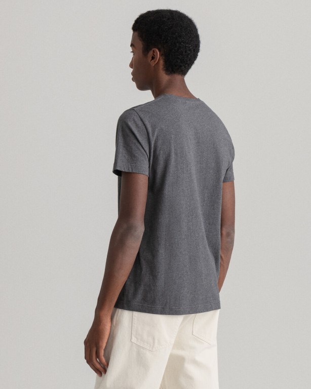 Gant Original Men's T-shirts Dark Grey | e4VzBxNT5N4