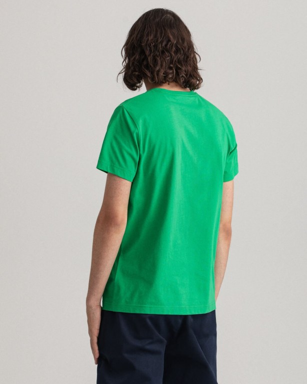 Gant Original Men's T-shirts Green | 1AMQ2viYM5w