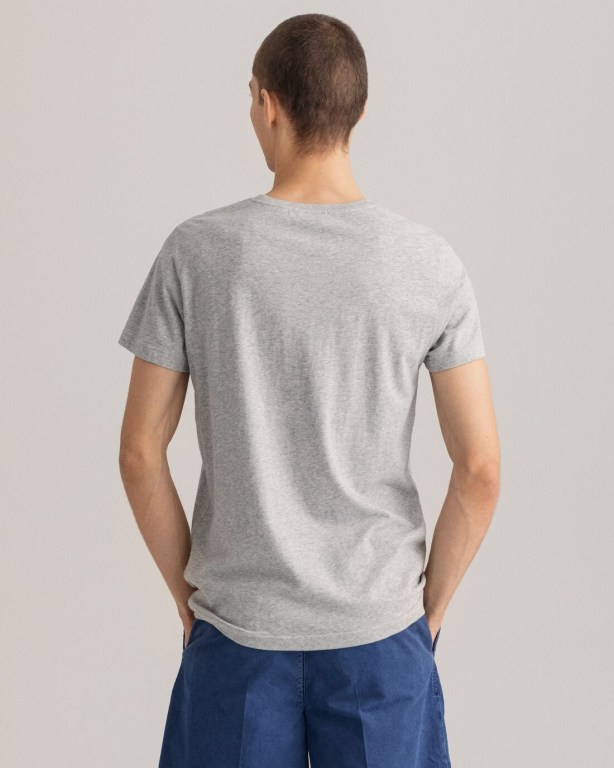 Gant Original Men's T-shirts Light Grey | 4zTcZTA0vkN