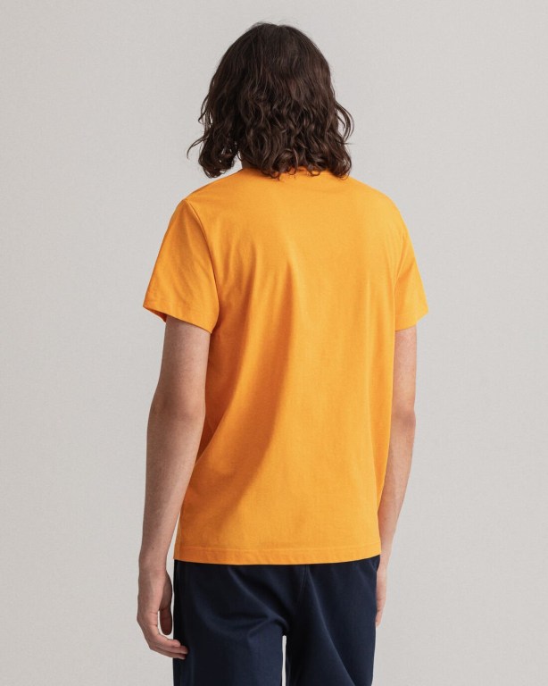 Gant Original Men's T-shirts Orange | OmxQkjlGhZ6