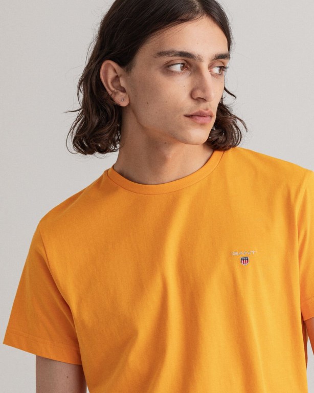 Gant Original Men's T-shirts Orange | OmxQkjlGhZ6