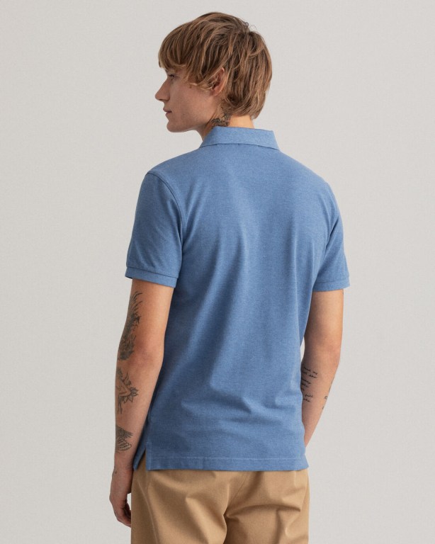 Gant Original Piqué Men's Polo Shirts Blue | 0wiusLoTcok