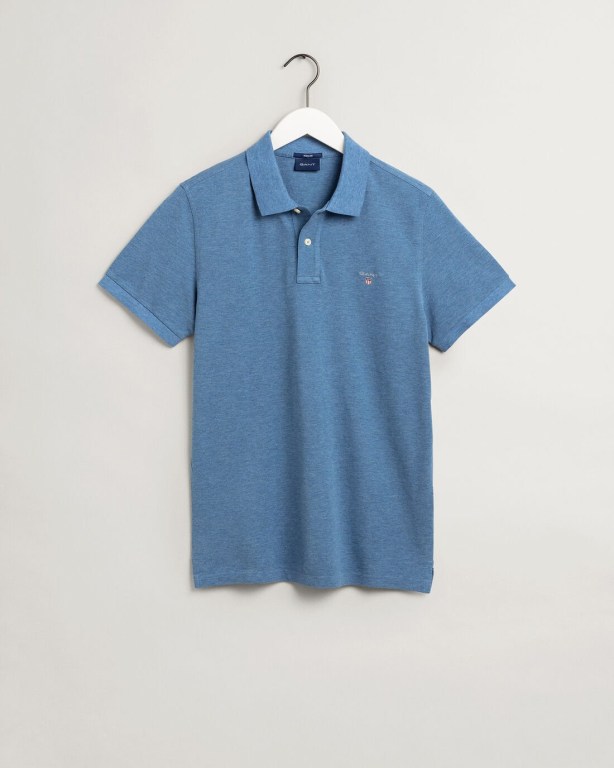 Gant Original Piqué Men's Polo Shirts Blue | 0wiusLoTcok