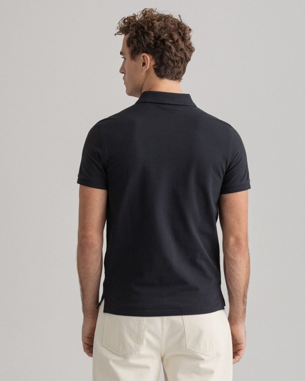 Gant Original Piqué Men's Polo Shirts Black | 1Kqtl0StTv5