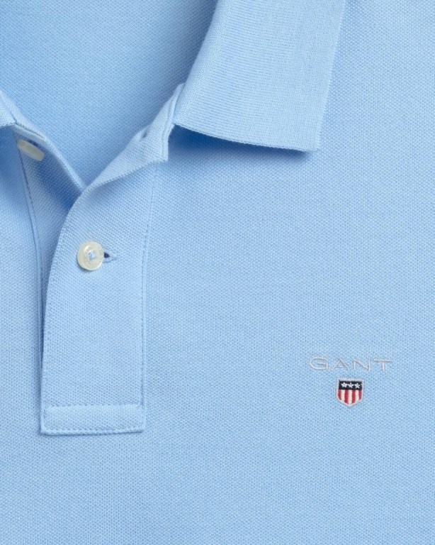 Gant Original Piqué Men's Polo Shirts Blue | N7lluRuOToB