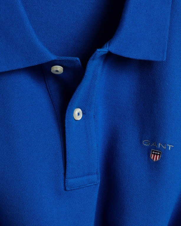 Gant Original Piqué Men's Polo Shirts Blue | QF3NAayp0Oh