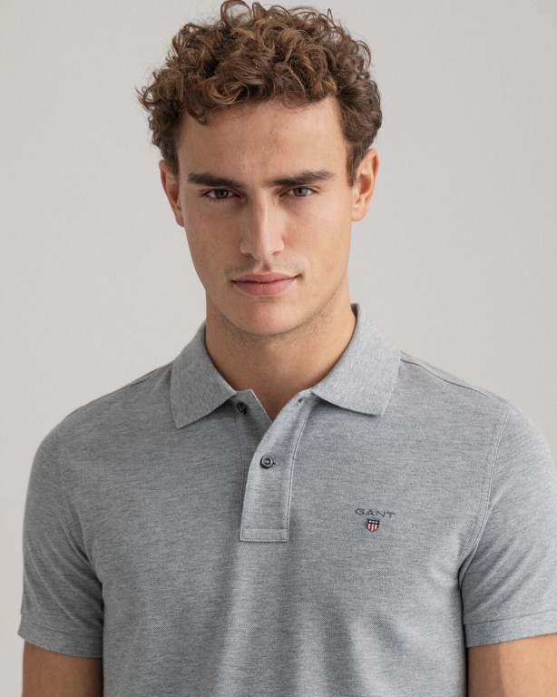 Gant Original Piqué Men's Polo Shirts Grey | AmePHJGJitc