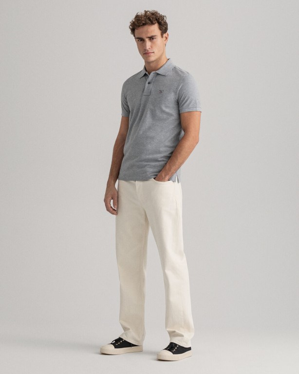 Gant Original Piqué Men's Polo Shirts Grey | AmePHJGJitc