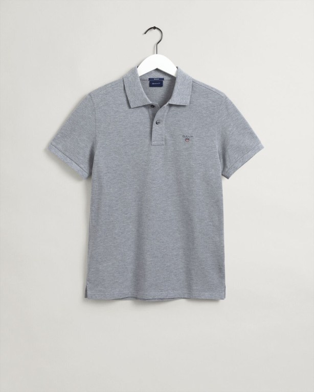 Gant Original Piqué Men's Polo Shirts Grey | AmePHJGJitc