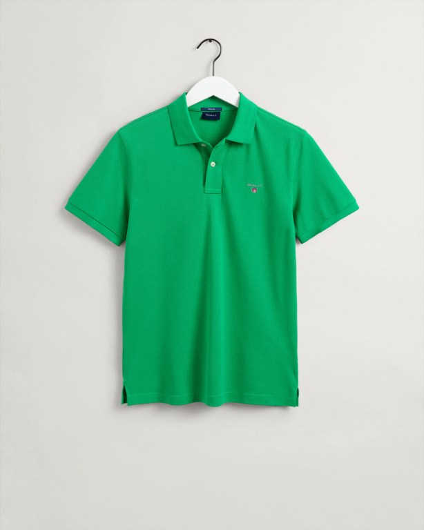 Gant Original Piqué Men's Polo Shirts Green | lyxw72V3ArW