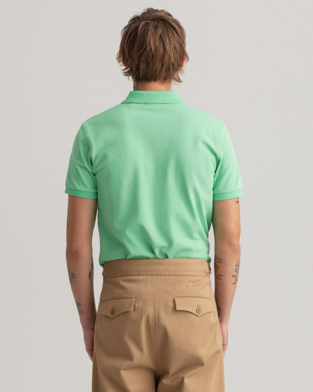 Gant Original Piqué Men's Polo Shirts Green | sEwA9PeGprA