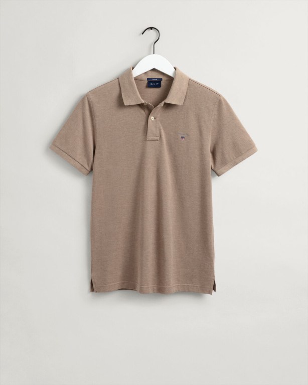 Gant Original Piqué Men's Polo Shirts Khaki | osqxJNAXsP3