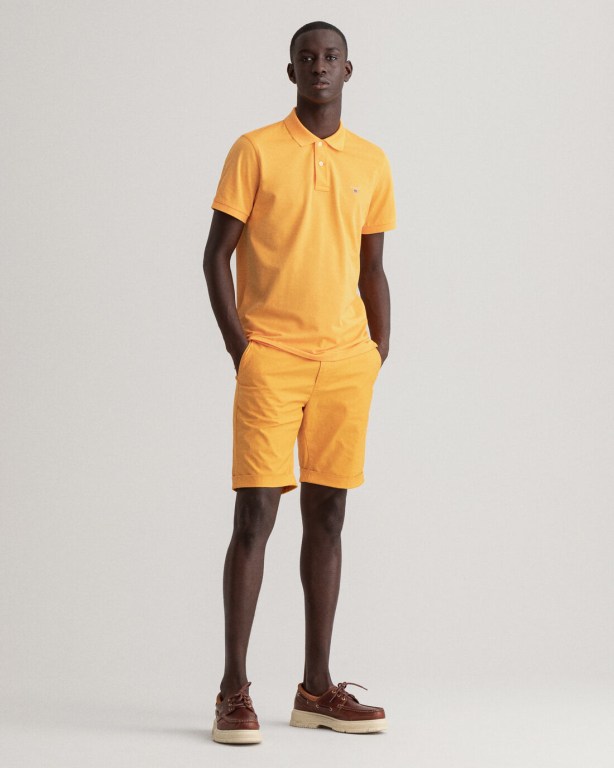 Gant Original Piqué Men's Polo Shirts Orange | l0dKeWtfxRB