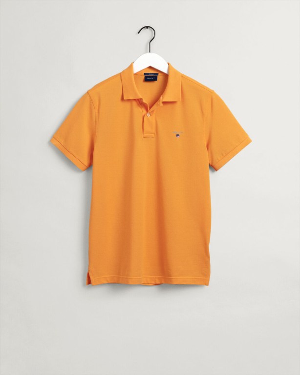 Gant Original Piqué Men's Polo Shirts Orange | l0dKeWtfxRB