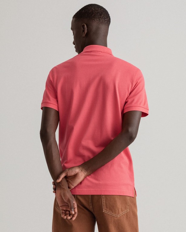 Gant Original Piqué Men's Polo Shirts Pink | 0DevZkSxG7e